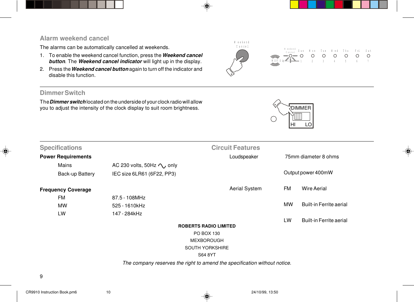 Page 10 of 12 - Roberts-Radio Roberts-Radio-Cr9910-Users-Manual- CR9910 Instruction Book  Roberts-radio-cr9910-users-manual