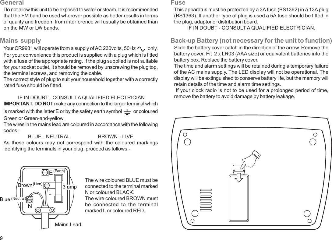 Roberts Radio Cr9931 Users Manual Instruction Book
