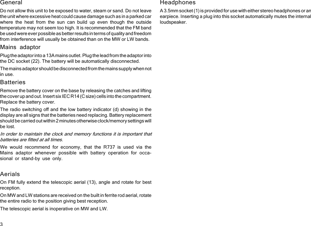 Page 4 of 12 - Roberts-Radio Roberts-Radio-R737-Users-Manual- R737 Instruction Book  Roberts-radio-r737-users-manual