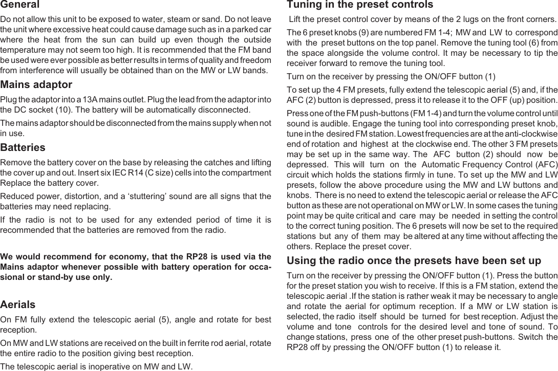 Page 4 of 7 - Roberts-Radio Roberts-Radio-Rp28-Users-Manual- Rp28 Instruction Book.P65 Roberts-radio-rp28-users-manual