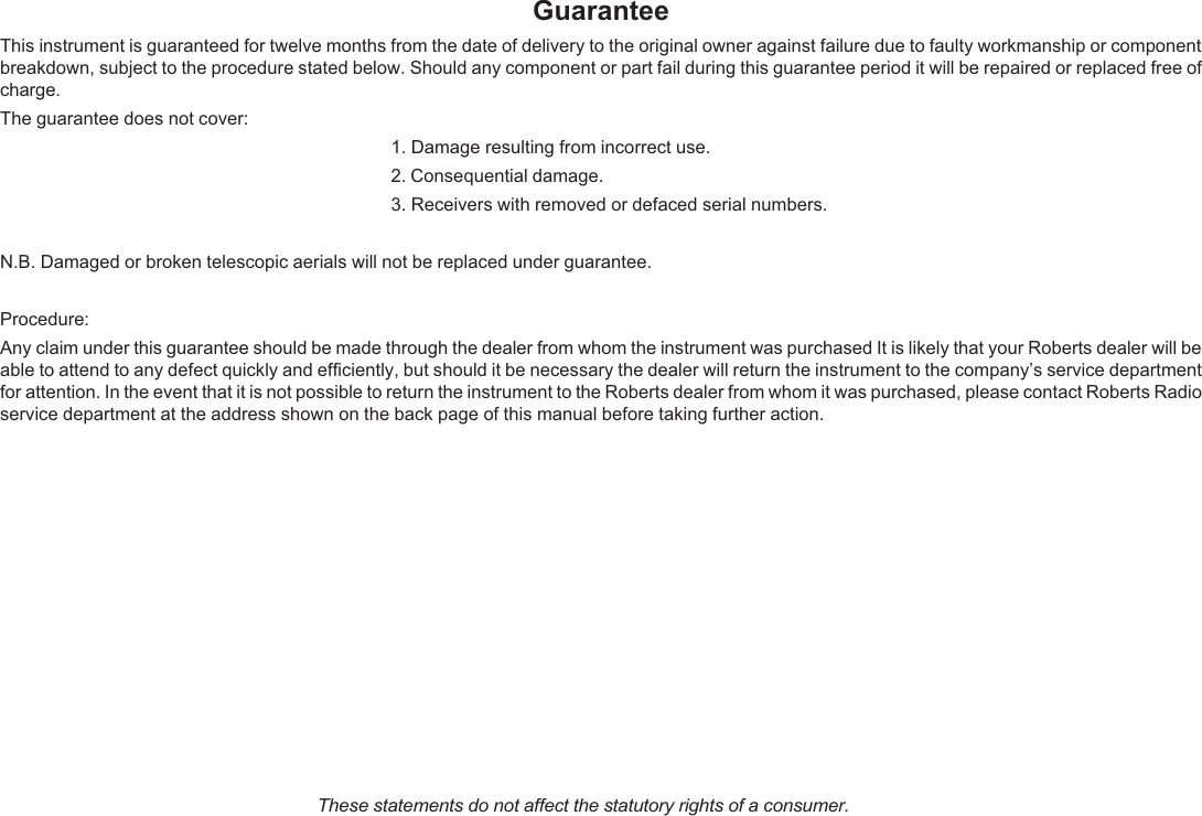 Page 6 of 7 - Roberts-Radio Roberts-Radio-Rp28-Users-Manual- Rp28 Instruction Book.P65 Roberts-radio-rp28-users-manual