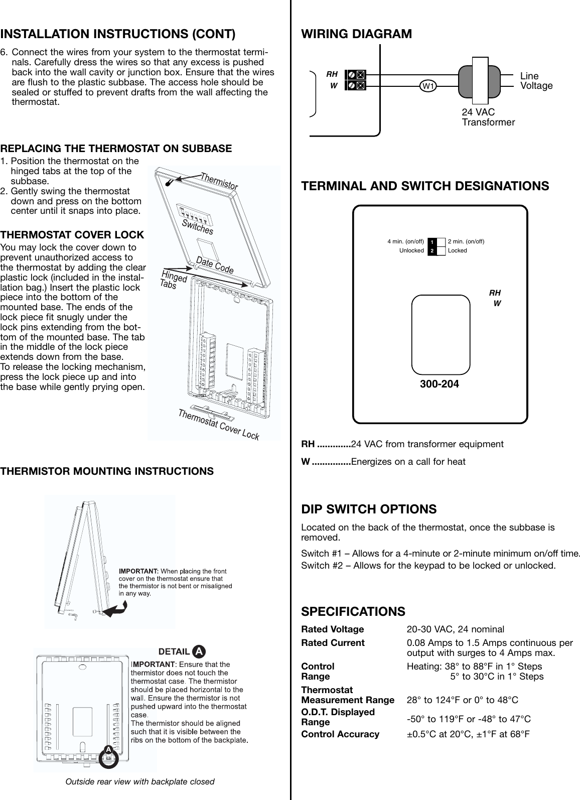 Robertshaw 300 204 Owners Manual 111 133B