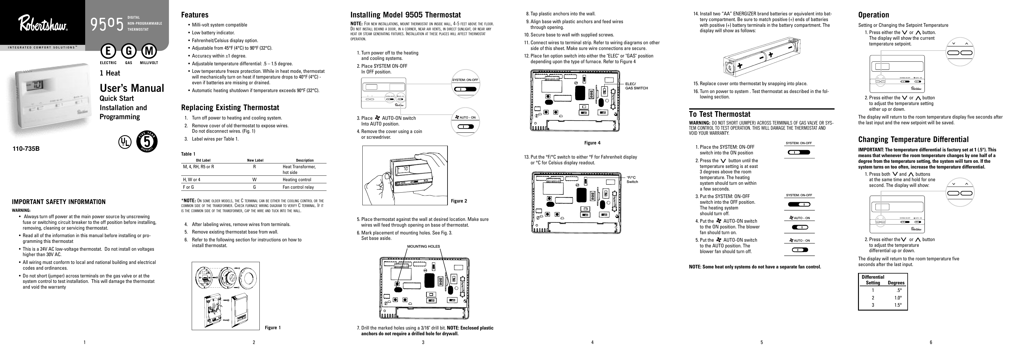 Page 3 of 11 - Robertshaw Robertshaw-9505-Users-Manual- 110-735B Robertshaw-9505-users-manual