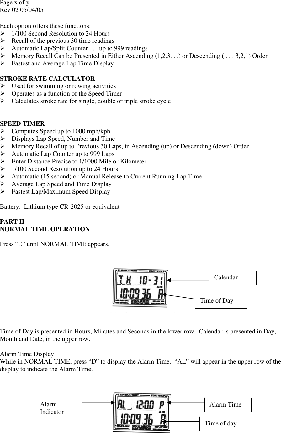 Page 2 of 9 - Robic Robic-Timer-Sc-554-Users-Manual- SC-554/SC-606 Instructions  Robic-timer-sc-554-users-manual