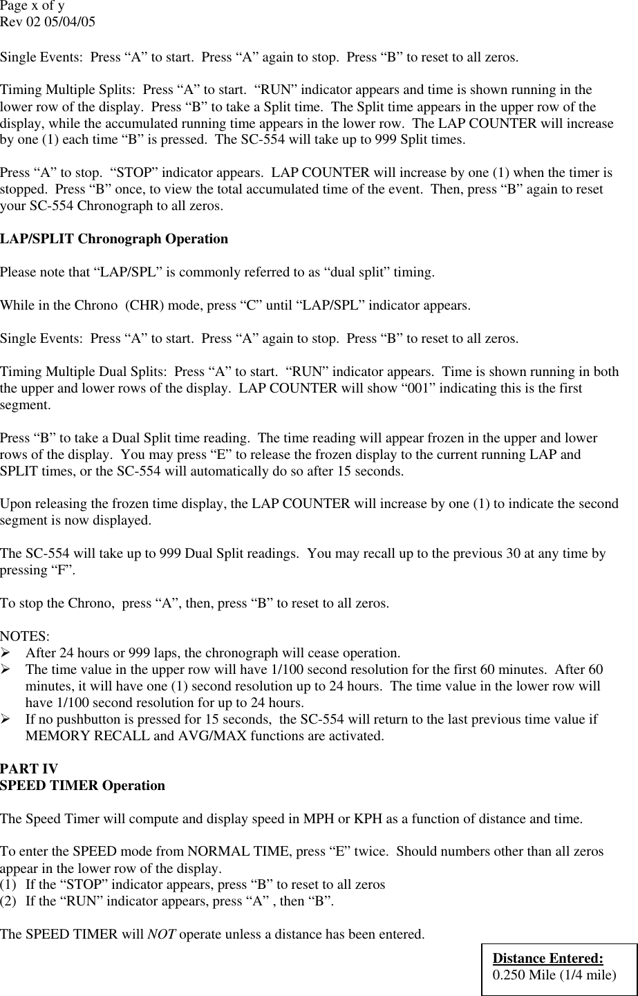 Page 5 of 9 - Robic Robic-Timer-Sc-554-Users-Manual- SC-554/SC-606 Instructions  Robic-timer-sc-554-users-manual