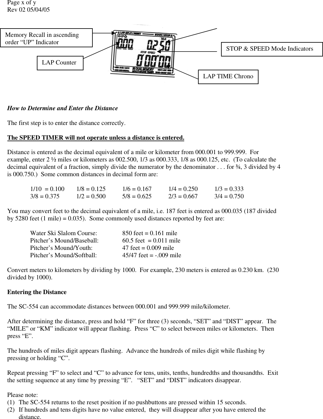 Page 6 of 9 - Robic Robic-Timer-Sc-554-Users-Manual- SC-554/SC-606 Instructions  Robic-timer-sc-554-users-manual