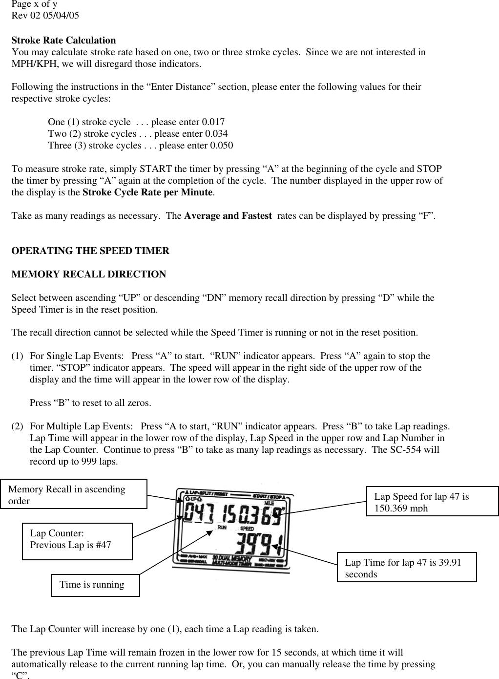 Page 7 of 9 - Robic Robic-Timer-Sc-554-Users-Manual- SC-554/SC-606 Instructions  Robic-timer-sc-554-users-manual