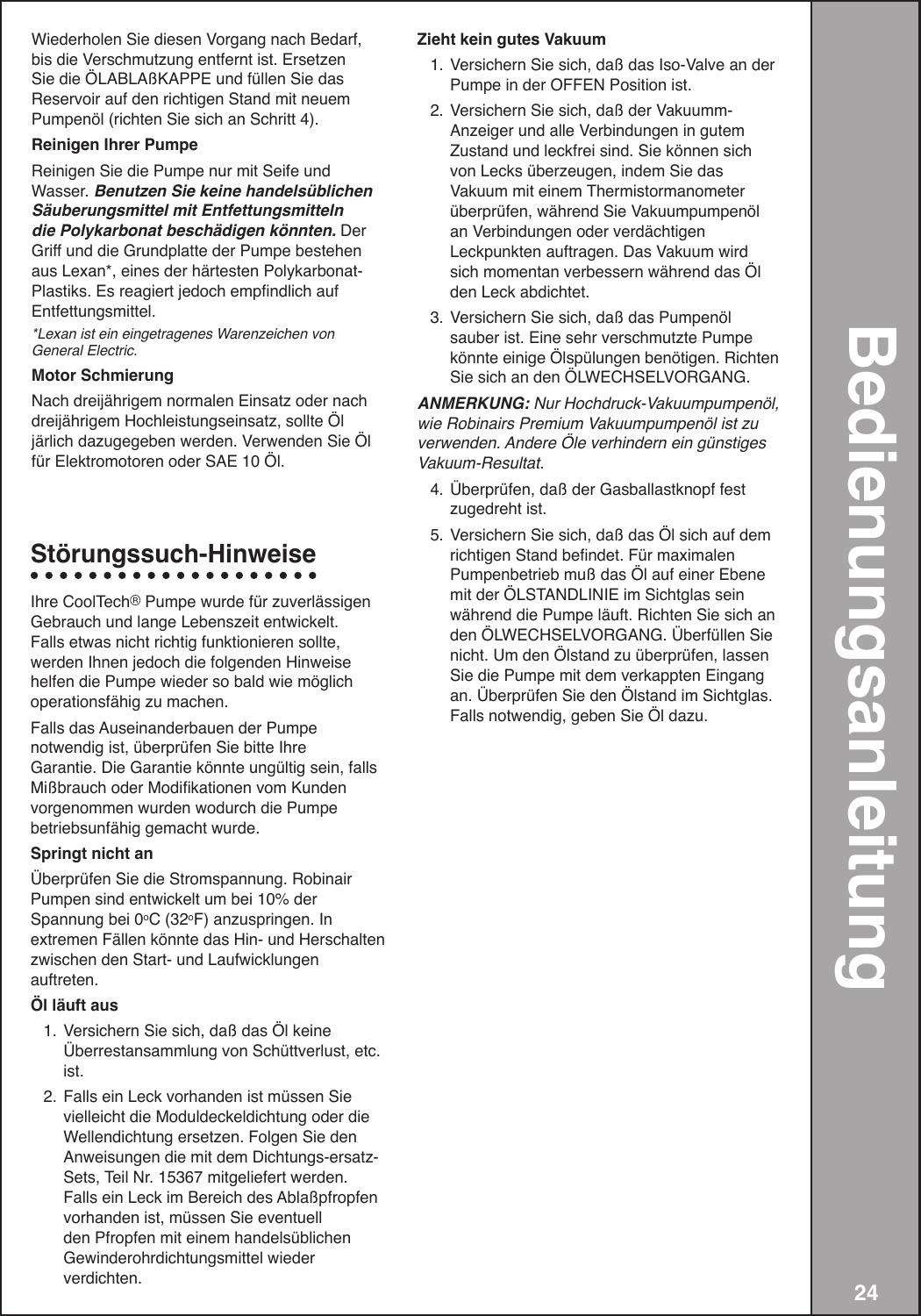 Page 6 of 9 - Robinair Robinair-High-Performance-Vacuum-Pump-15120A-15121A-Users-Manual-  Robinair-high-performance-vacuum-pump-15120a-15121a-users-manual