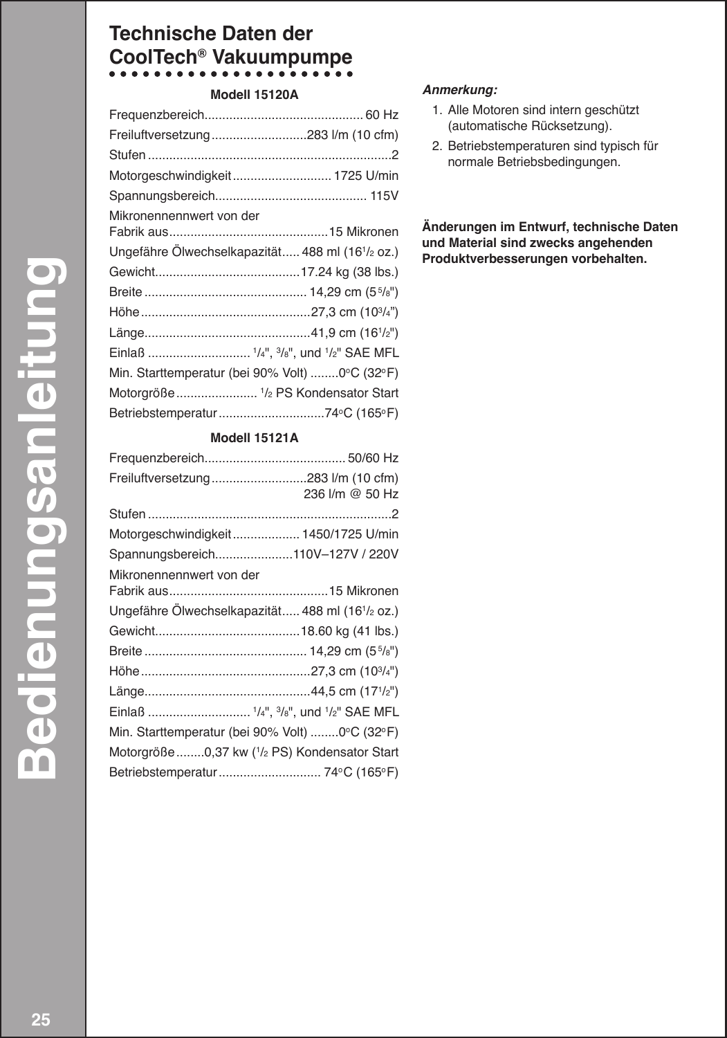 Page 7 of 9 - Robinair Robinair-High-Performance-Vacuum-Pump-15120A-15121A-Users-Manual-  Robinair-high-performance-vacuum-pump-15120a-15121a-users-manual