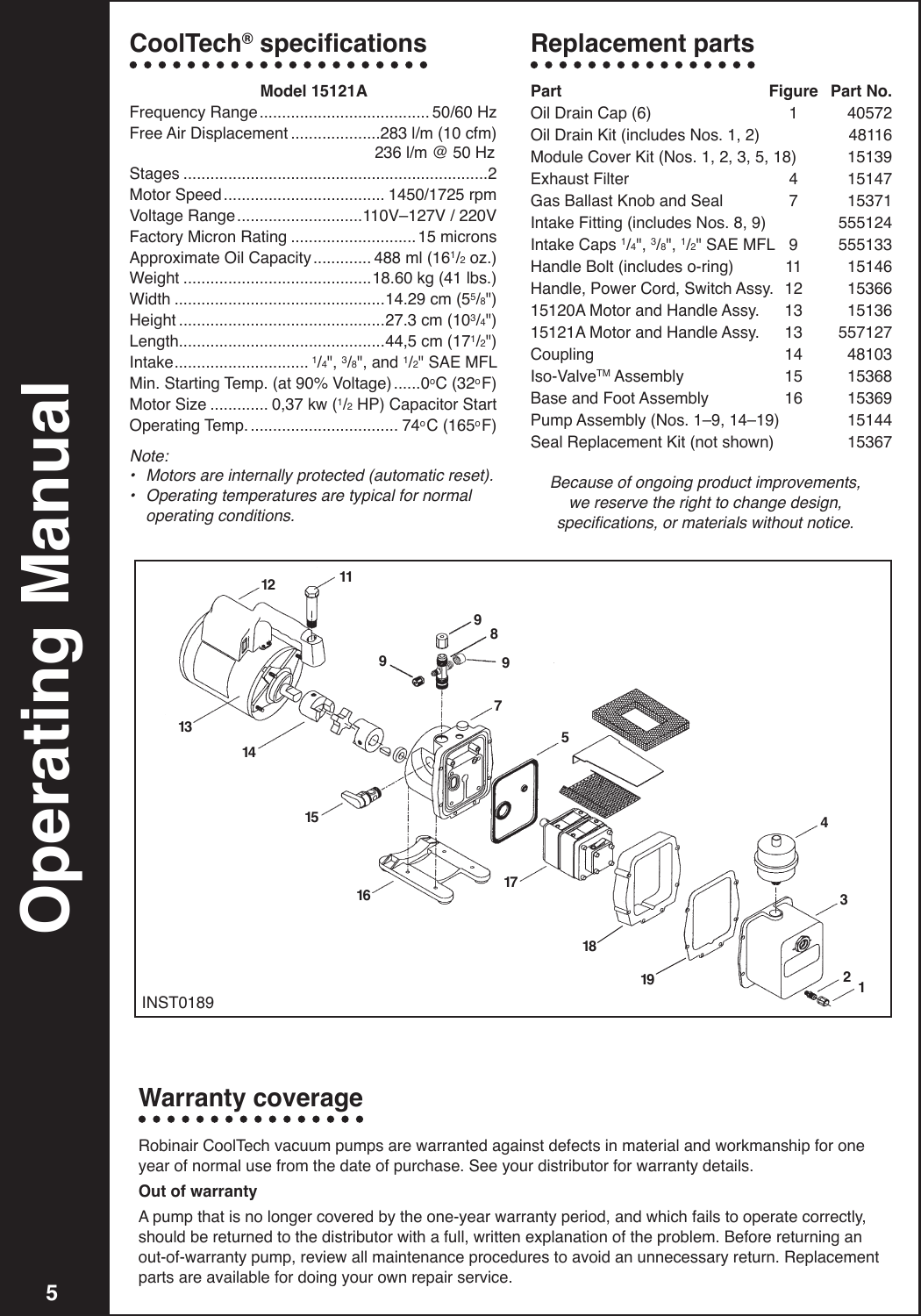 Page 6 of 7 - Robinair Robinair-High-Performance-Vacuum-Pump-15120A-Users-Manual-  Robinair-high-performance-vacuum-pump-15120a-users-manual