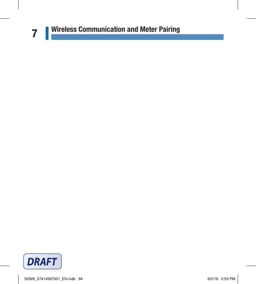 94Wireless Communication and Meter Pairing752926_07414587001_EN.indb   94 6/2/16   2:53 PM