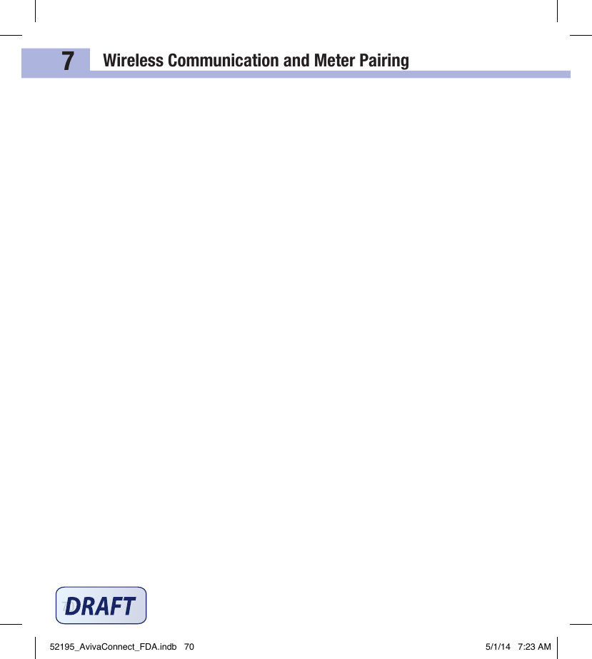 Wireless Communication and Meter Pairing70752195_AvivaConnect_FDA.indb   70 5/1/14   7:23 AM