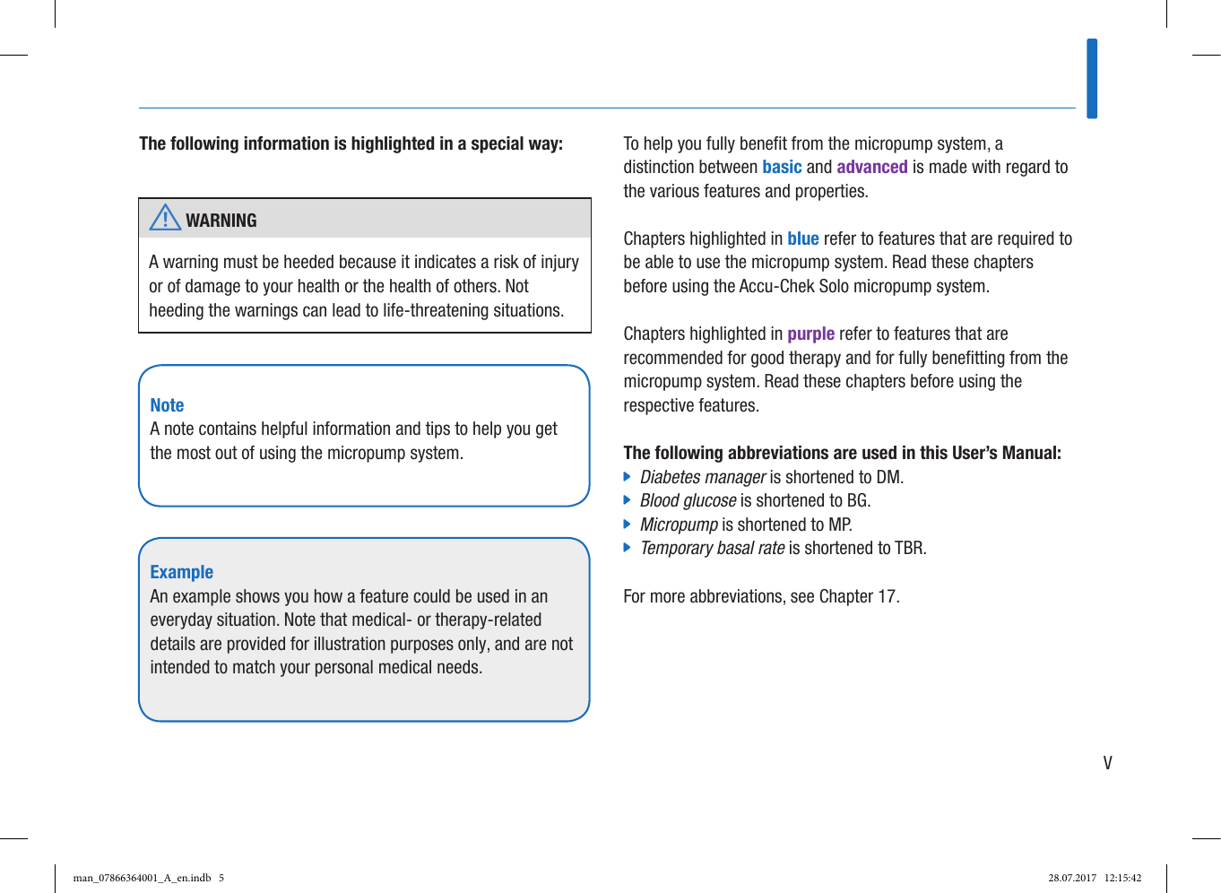 Page 5 of Roche Diagnostics Diabetes Care GW Accu-Chek  Solo micropump User Manual Part 1