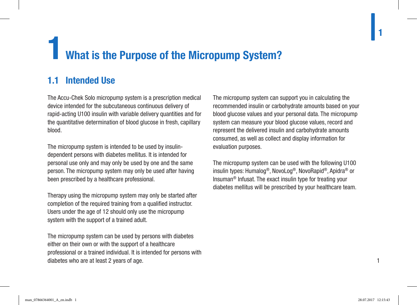 Page 9 of Roche Diagnostics Diabetes Care GW Accu-Chek  Solo micropump User Manual Part 1