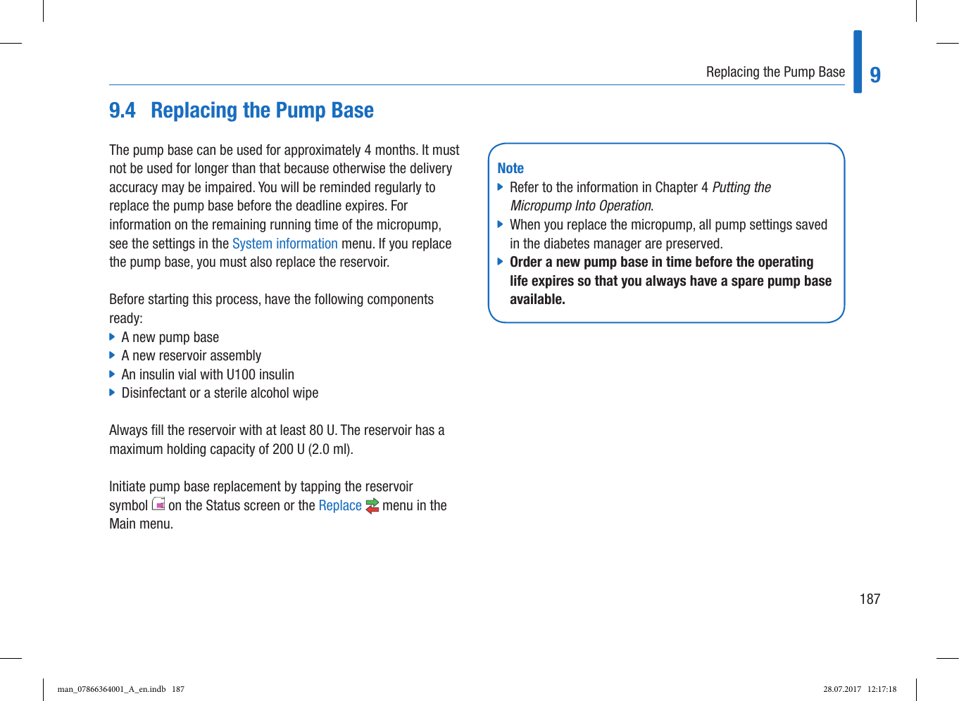 Page 19 of Roche Diagnostics Diabetes Care GW Accu-Chek  Solo micropump User Manual Part 4