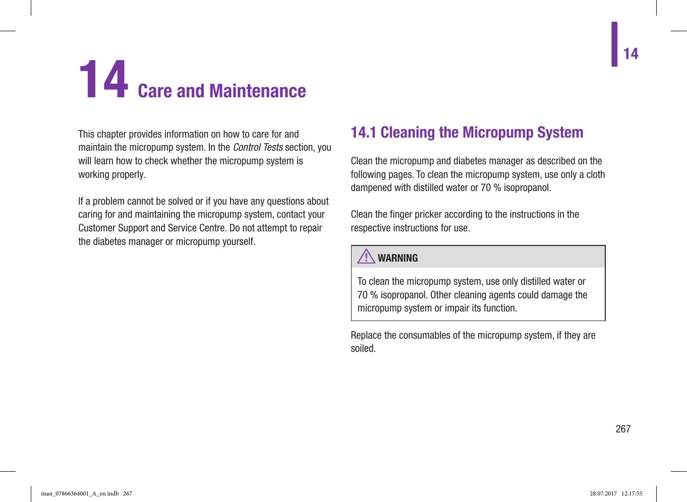 Page 22 of Roche Diagnostics Diabetes Care GW Accu-Chek  Solo micropump User Manual Part 5