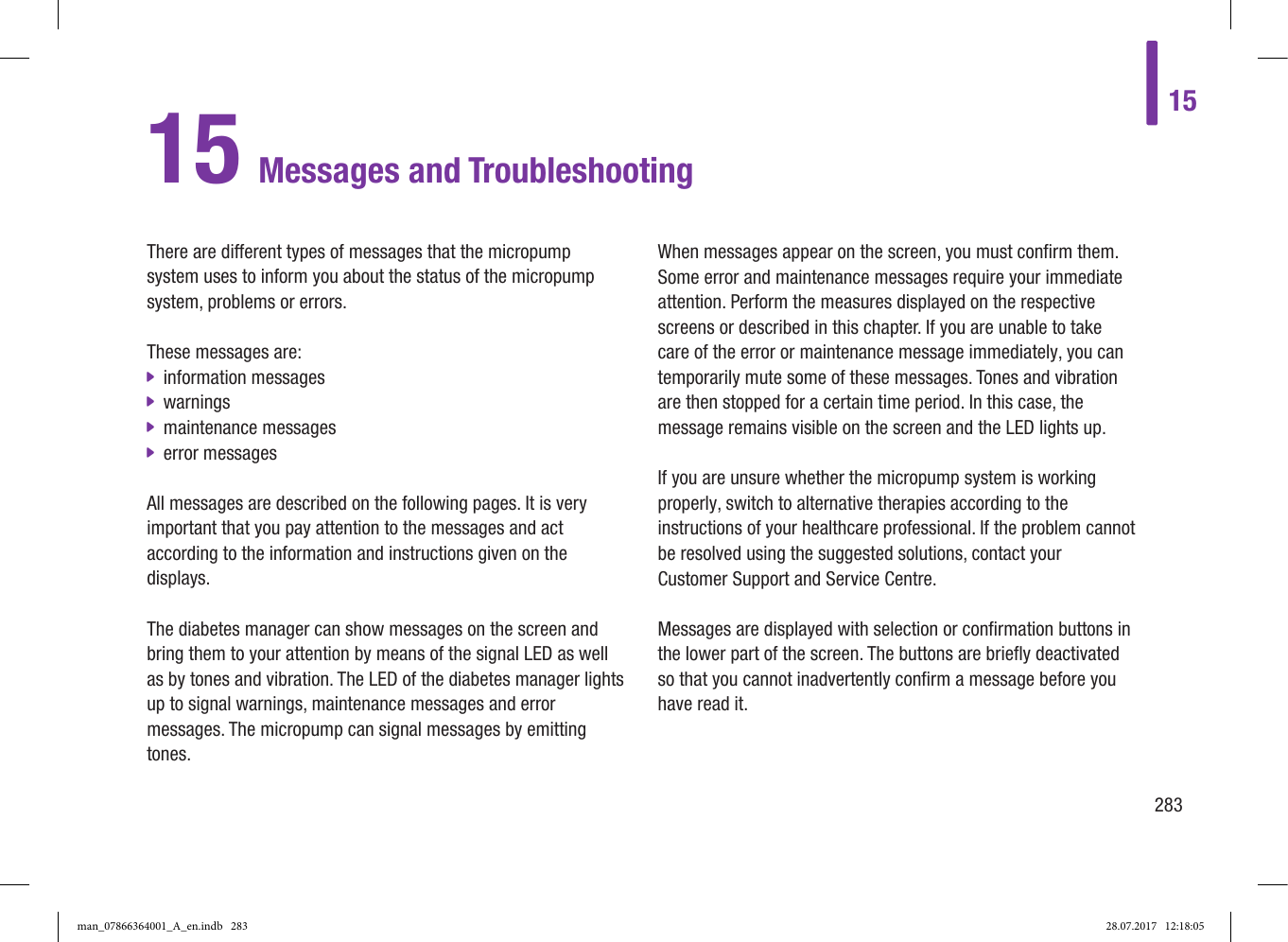 Page 38 of Roche Diagnostics Diabetes Care GW Accu-Chek  Solo micropump User Manual Part 5