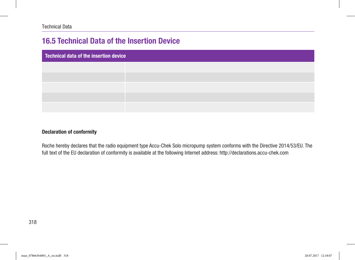 Page 73 of Roche Diagnostics Diabetes Care GW Accu-Chek  Solo micropump User Manual Part 5