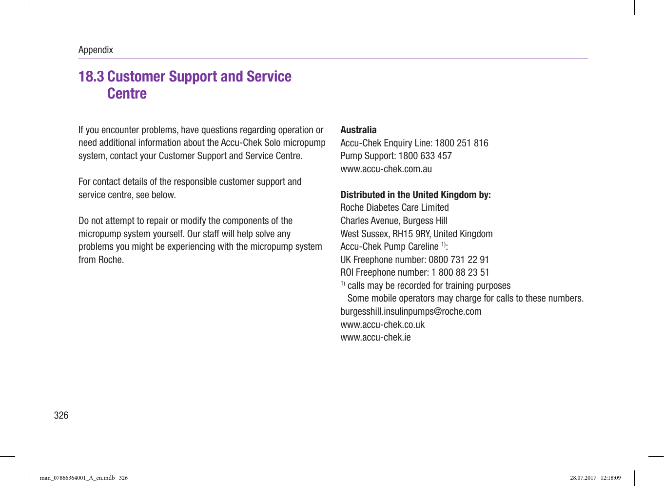 Page 81 of Roche Diagnostics Diabetes Care GW Accu-Chek  Solo micropump User Manual Part 5