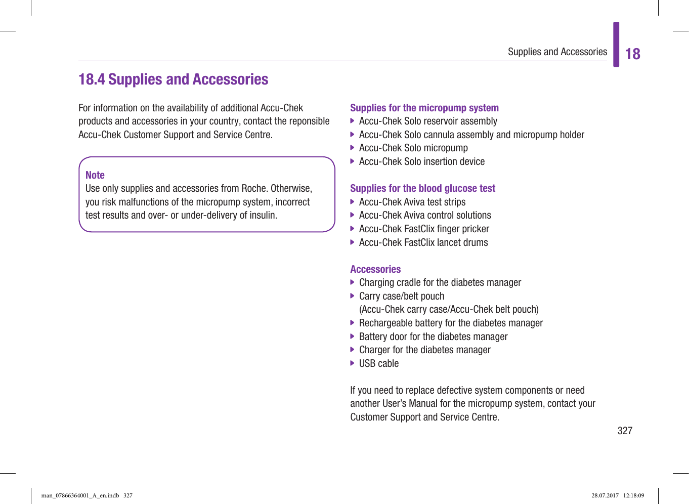 Page 82 of Roche Diagnostics Diabetes Care GW Accu-Chek  Solo micropump User Manual Part 5