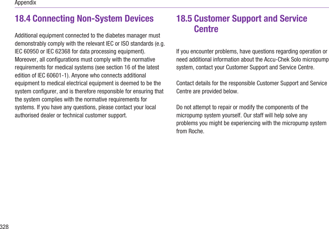 Page 2 of Roche Diagnostics Diabetes Care GW Accu-Chek  Solo micropump User Manual regulatory information