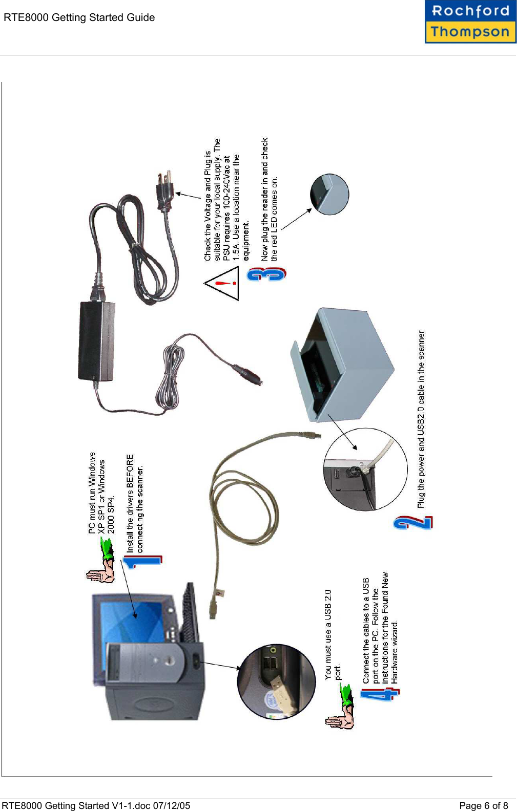    RTE8000 Getting Started Guide  RTE8000 Getting Started V1-1.doc 07/12/05 Page 6 of 8 