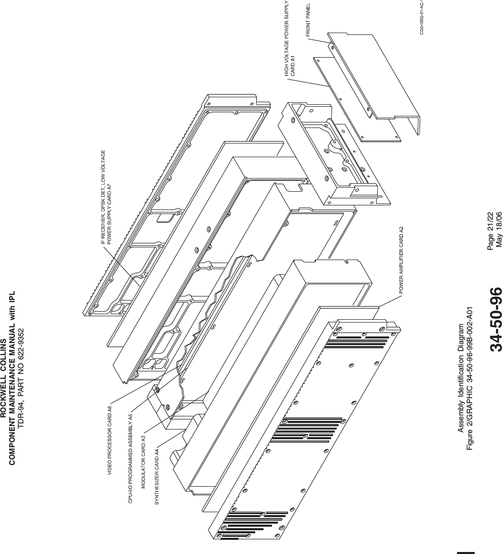 ROCKWELL COLLINSCOMPONENT MAINTENANCE MANUAL with IPLTDR-94, PART NO 622-9352Assembly Identification DiagramFigure 2/GRAPHIC 34-50-96-99B-002-A0134-50-96 Page 21/22May 18/06
