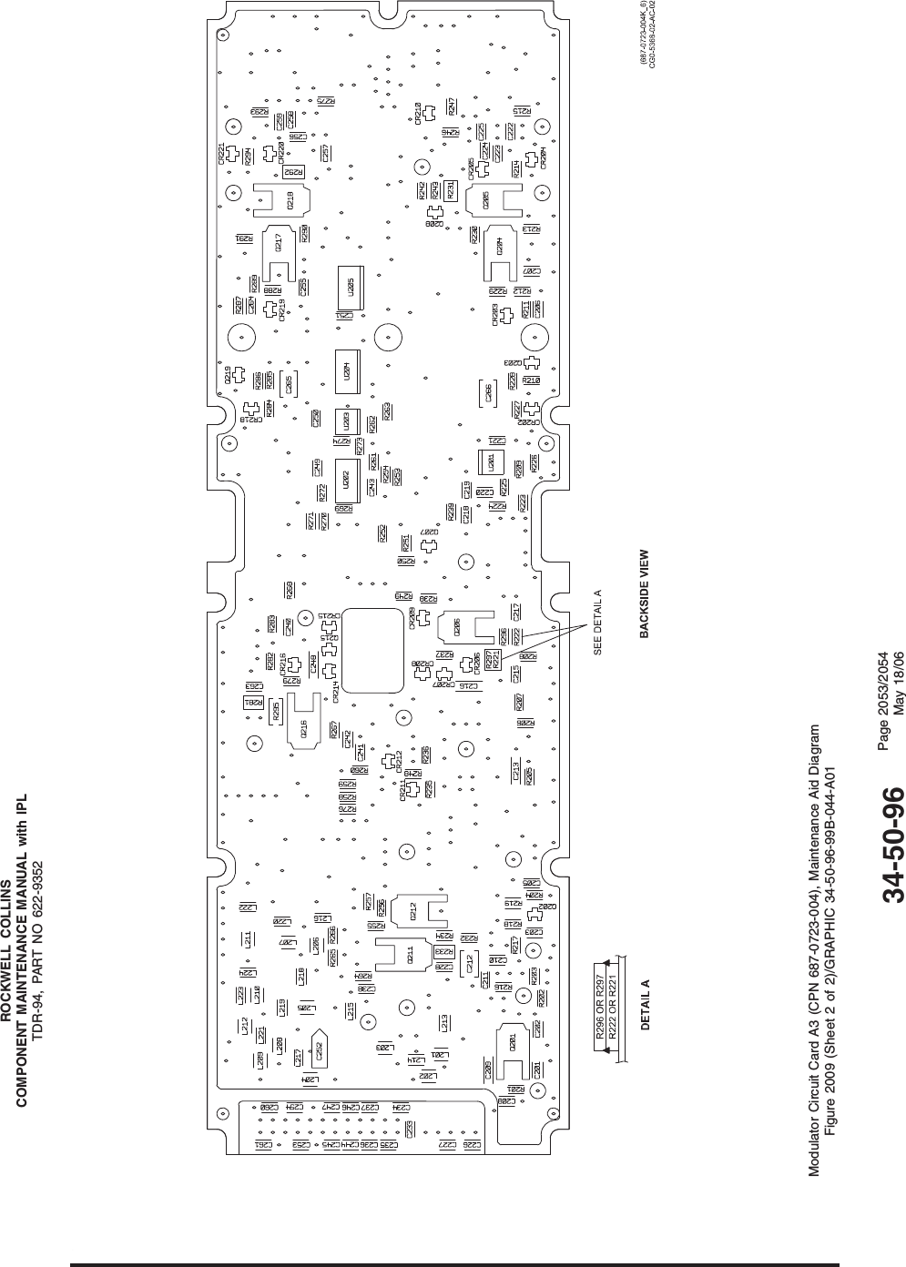 ROCKWELL COLLINSCOMPONENT MAINTENANCE MANUAL with IPLTDR-94, PART NO 622-9352Modulator Circuit Card A3 (CPN 687-0723-004), Maintenance Aid DiagramFigure 2009 (Sheet 2 of 2)/GRAPHIC 34-50-96-99B-044-A0134-50-96 Page 2053/2054May 18/06