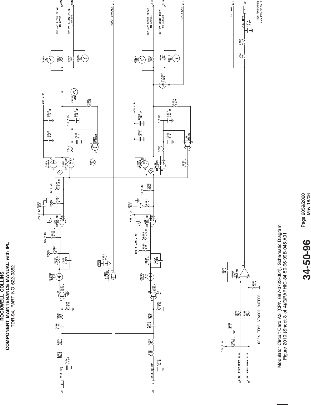 ROCKWELL COLLINSCOMPONENT MAINTENANCE MANUAL with IPLTDR-94, PART NO 622-9352Modulator Circuit Card A3 (CPN 687-0723-004), Schematic DiagramFigure 2010 (Sheet 3 of 4)/GRAPHIC 34-50-96-99B-045-A0134-50-96 Page 2059/2060May 18/06