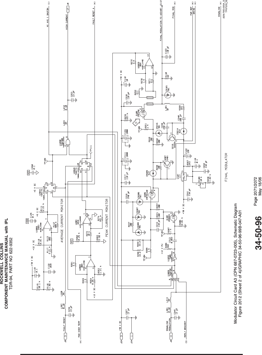 ROCKWELL COLLINSCOMPONENT MAINTENANCE MANUAL with IPLTDR-94, PART NO 622-9352Modulator Circuit Card A3 (CPN 687-0723-005), Schematic DiagramFigure 2012 (Sheet 2 of 4)/GRAPHIC 34-50-96-99B-047-A0134-50-96 Page 2071/2072May 18/06