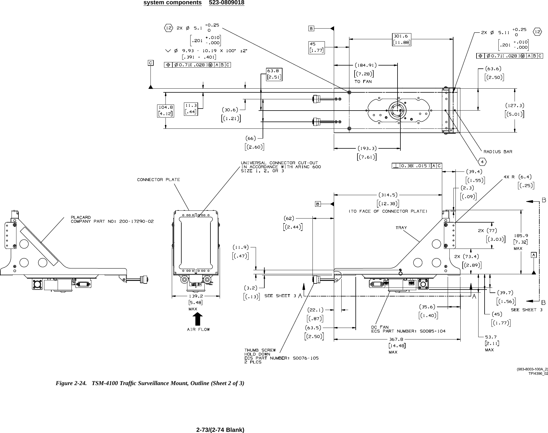 system components 523-0809018Figure 2-24. TSM-4100 Trafﬁc Surveillance Mount, Outline (Sheet 2 of 3)2-73/(2-74 Blank)