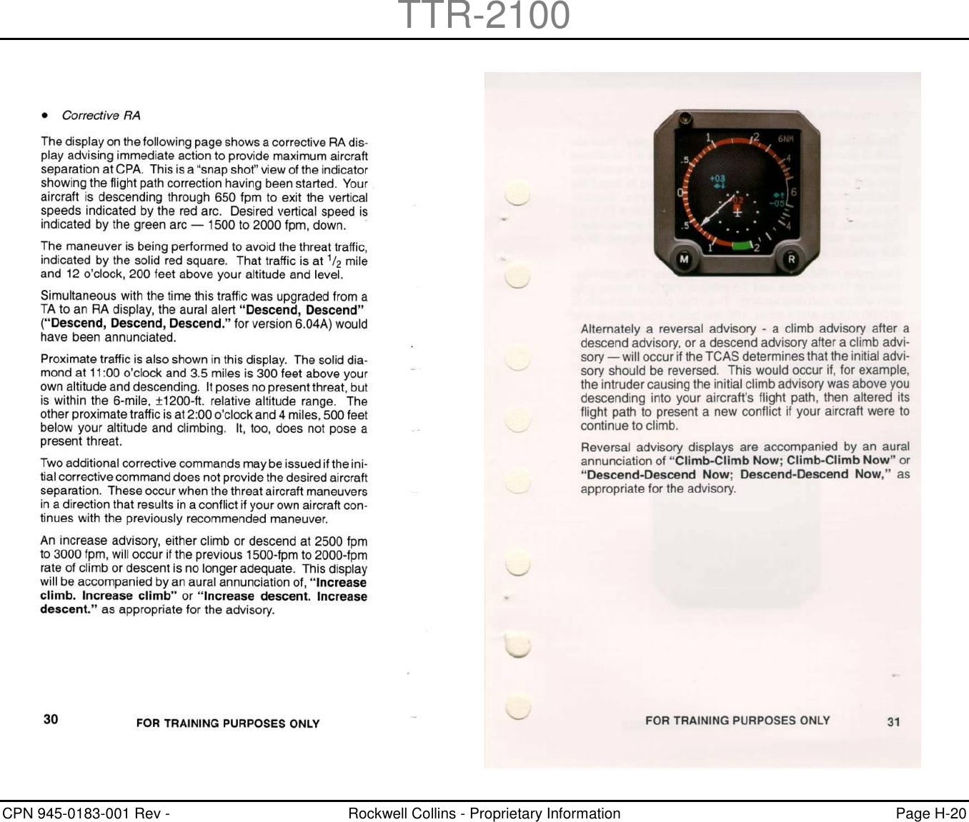 TTR-2100 CPN 945-0183-001 Rev -  Rockwell Collins - Proprietary Information  Page H-20    