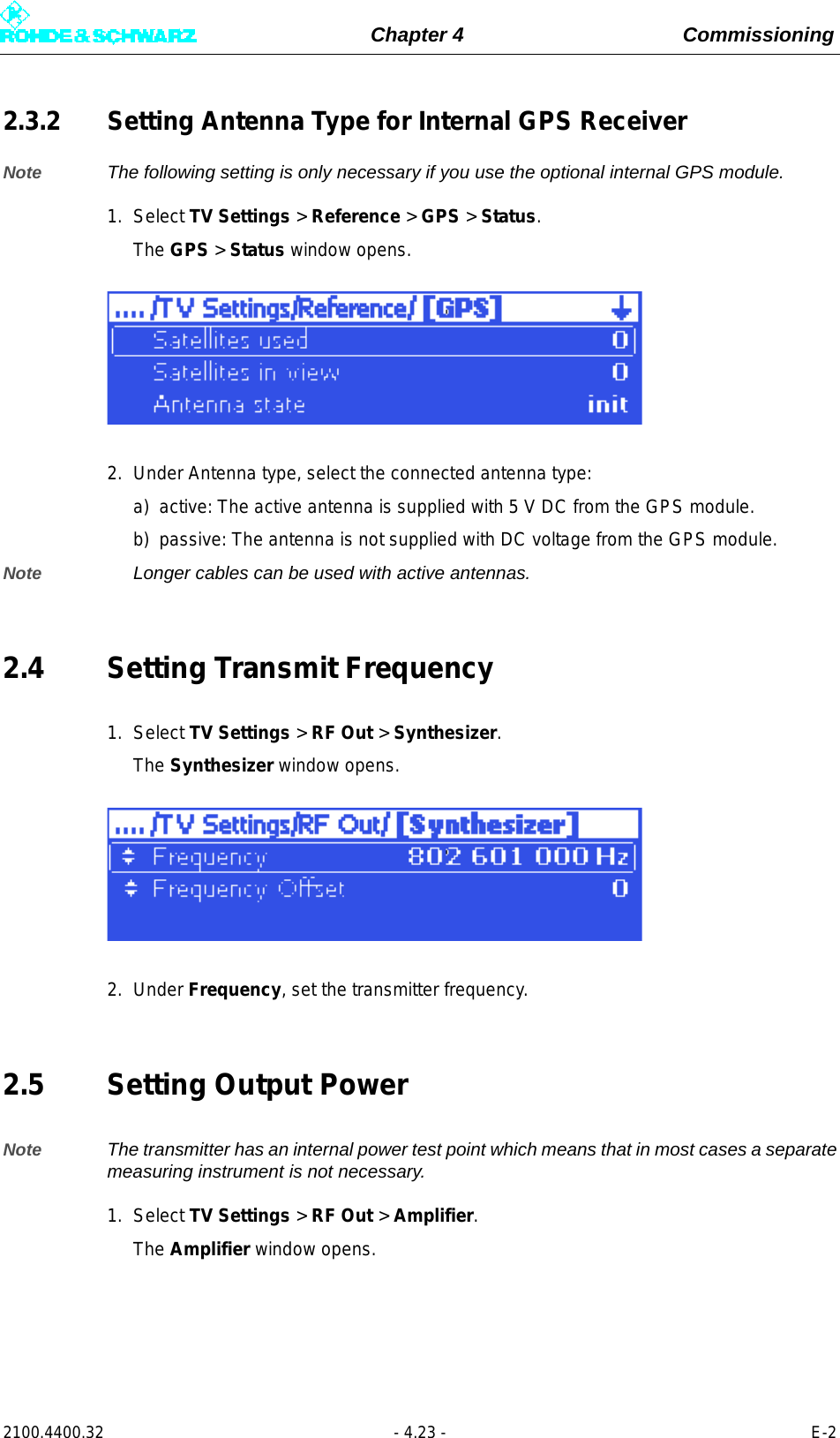 Page 107 of Rohde and Schwarz SLV8000 SLV8000 Low Power Transmitter User Manual 32 SLX8000 12 12 07 01 00