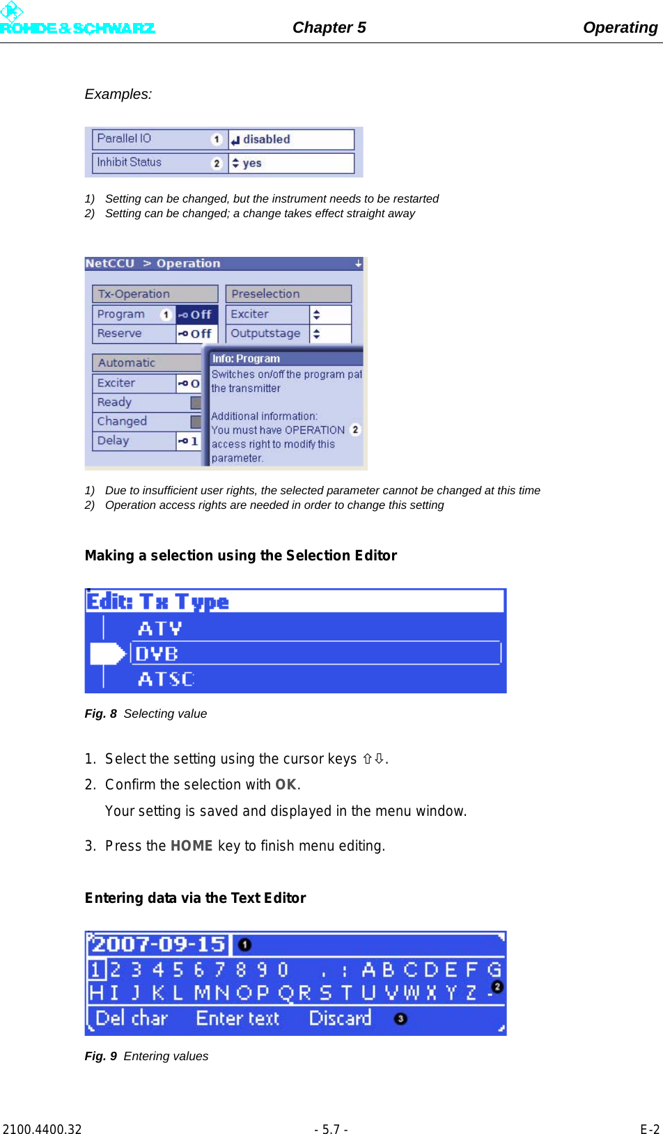 Page 125 of Rohde and Schwarz SLV8000 SLV8000 Low Power Transmitter User Manual 32 SLX8000 12 12 07 01 00