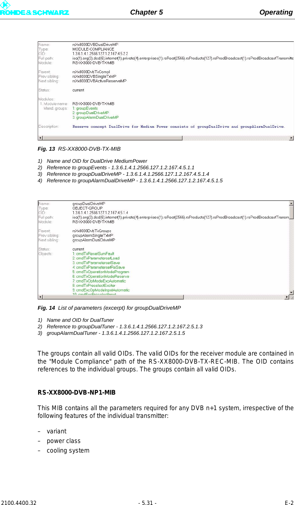 Page 149 of Rohde and Schwarz SLV8000 SLV8000 Low Power Transmitter User Manual 32 SLX8000 12 12 07 01 00