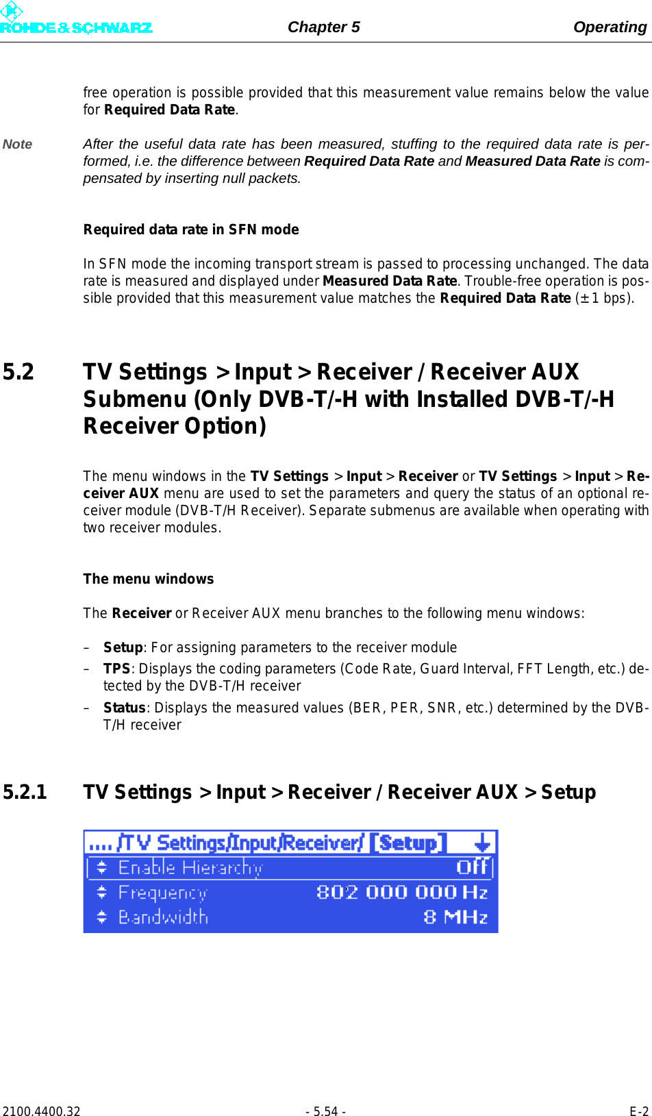 Page 172 of Rohde and Schwarz SLV8000 SLV8000 Low Power Transmitter User Manual 32 SLX8000 12 12 07 01 00