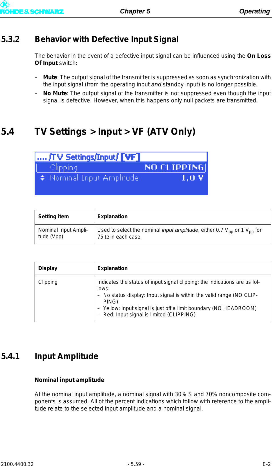 Page 177 of Rohde and Schwarz SLV8000 SLV8000 Low Power Transmitter User Manual 32 SLX8000 12 12 07 01 00