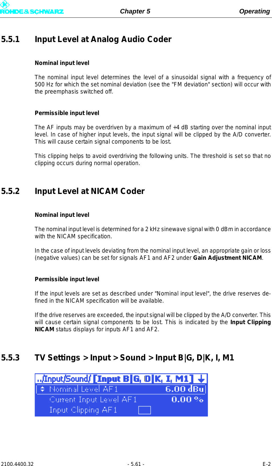 Page 179 of Rohde and Schwarz SLV8000 SLV8000 Low Power Transmitter User Manual 32 SLX8000 12 12 07 01 00