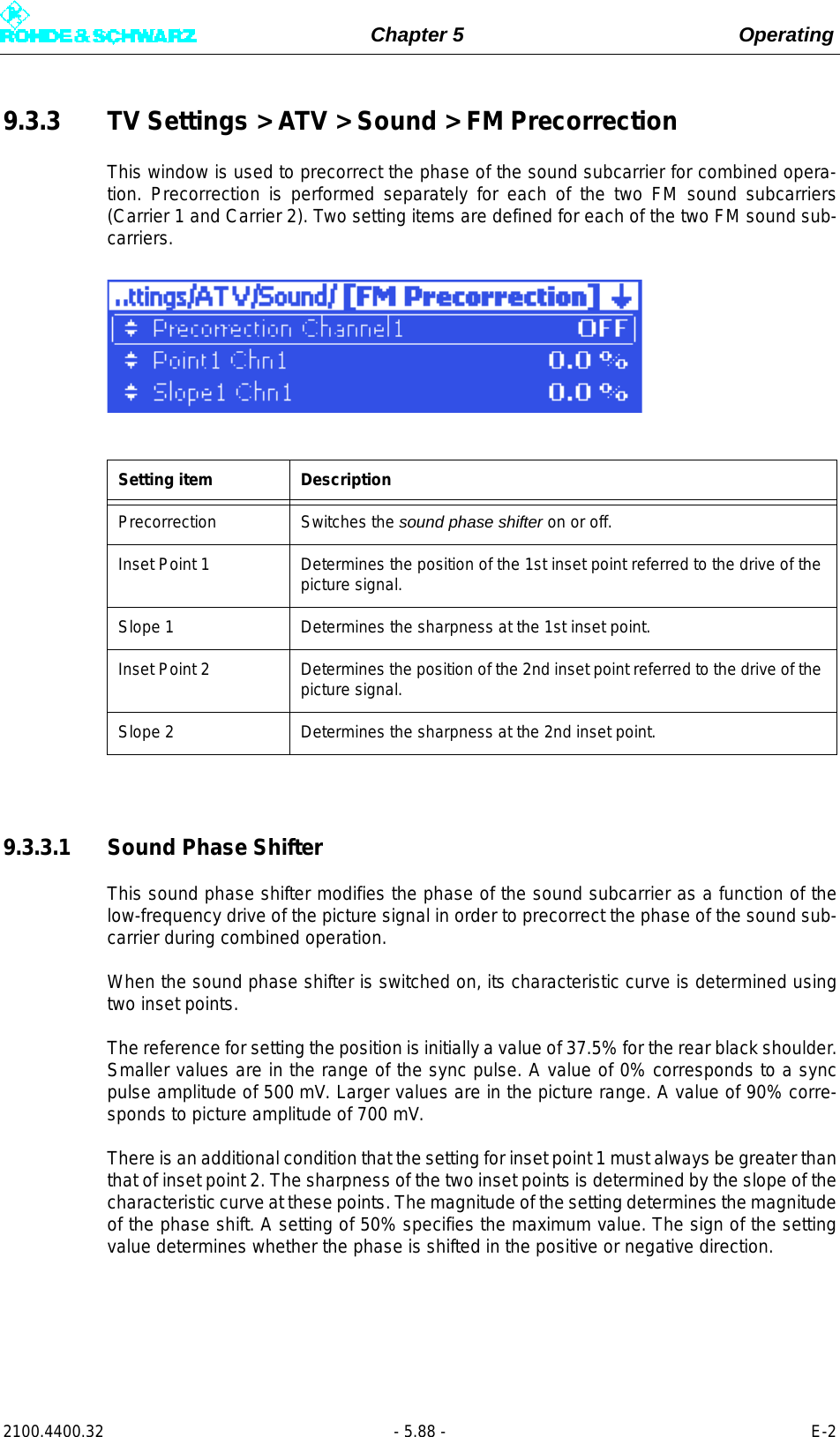 Page 206 of Rohde and Schwarz SLV8000 SLV8000 Low Power Transmitter User Manual 32 SLX8000 12 12 07 01 00