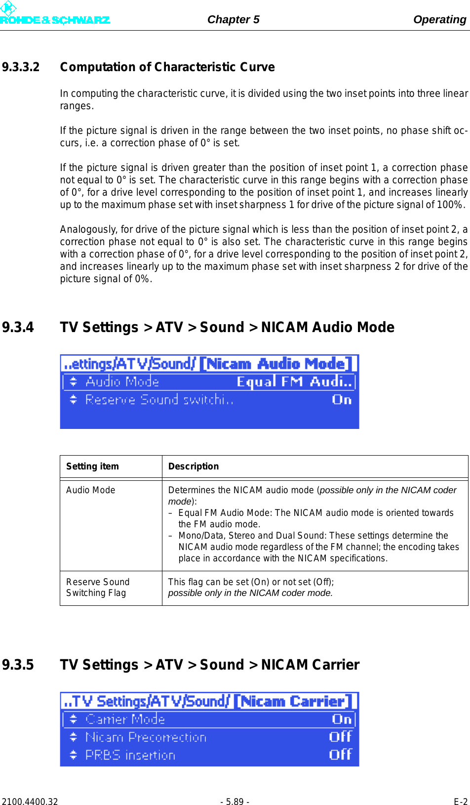 Page 207 of Rohde and Schwarz SLV8000 SLV8000 Low Power Transmitter User Manual 32 SLX8000 12 12 07 01 00