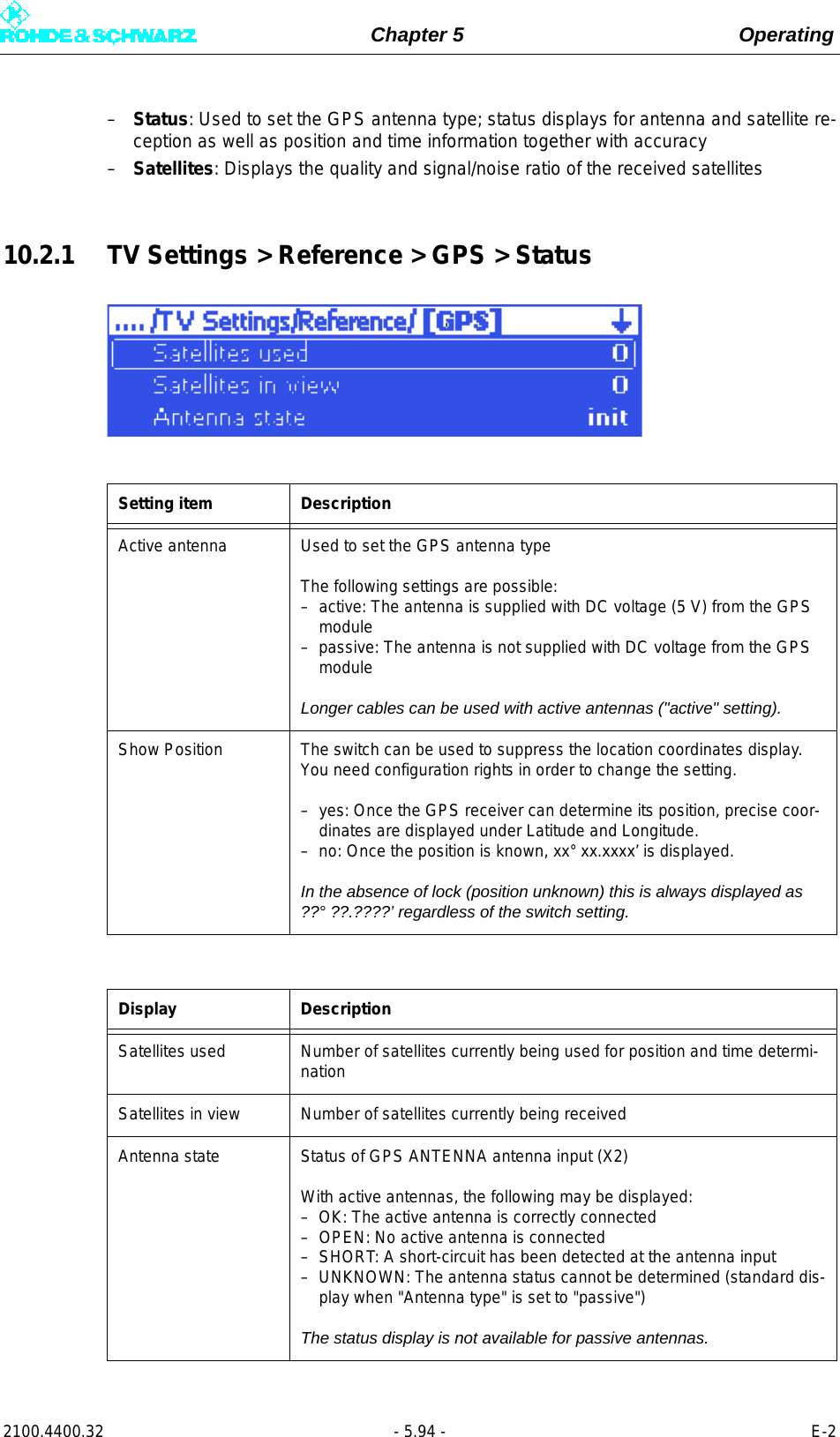 Page 212 of Rohde and Schwarz SLV8000 SLV8000 Low Power Transmitter User Manual 32 SLX8000 12 12 07 01 00