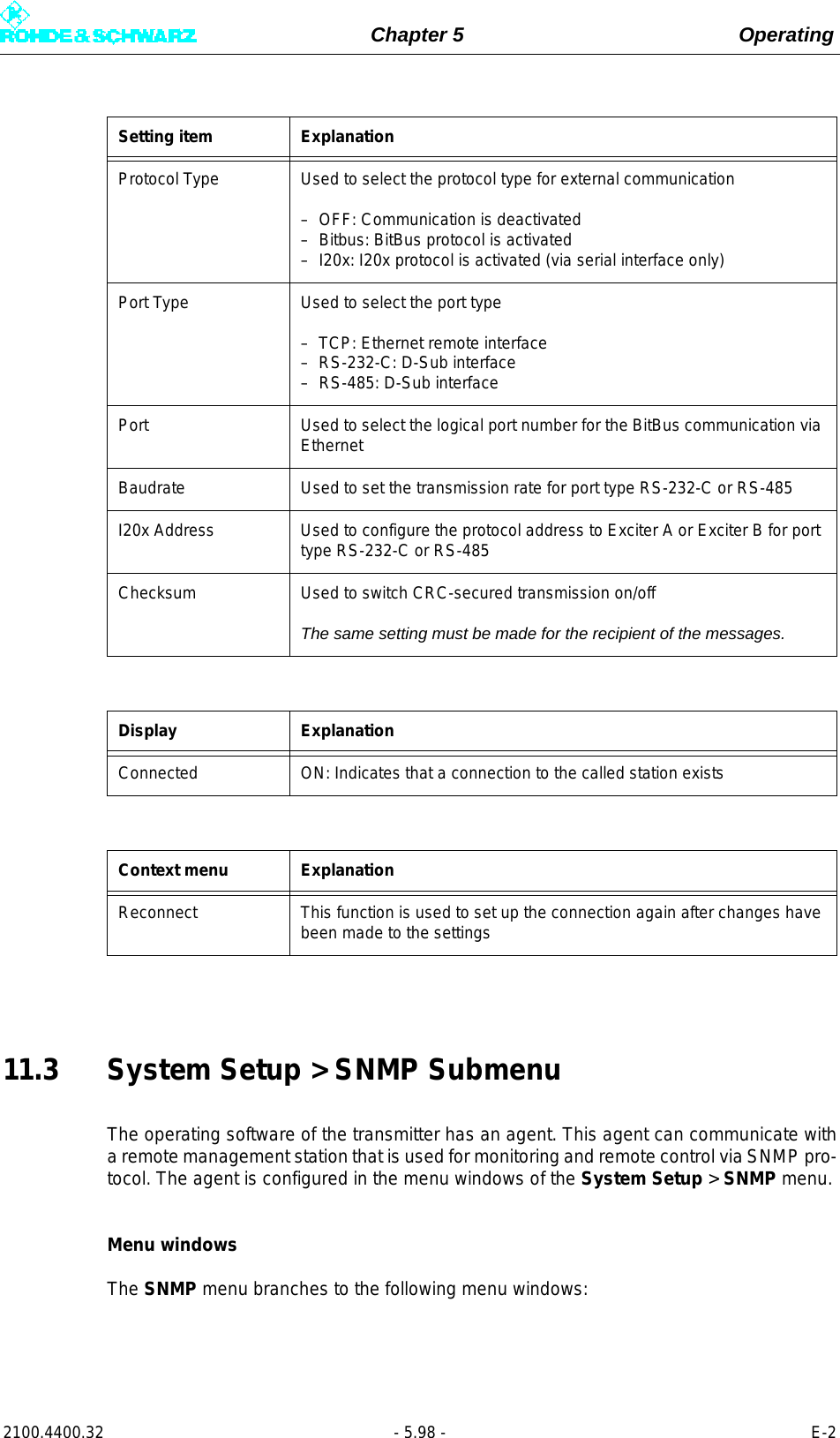 Page 216 of Rohde and Schwarz SLV8000 SLV8000 Low Power Transmitter User Manual 32 SLX8000 12 12 07 01 00