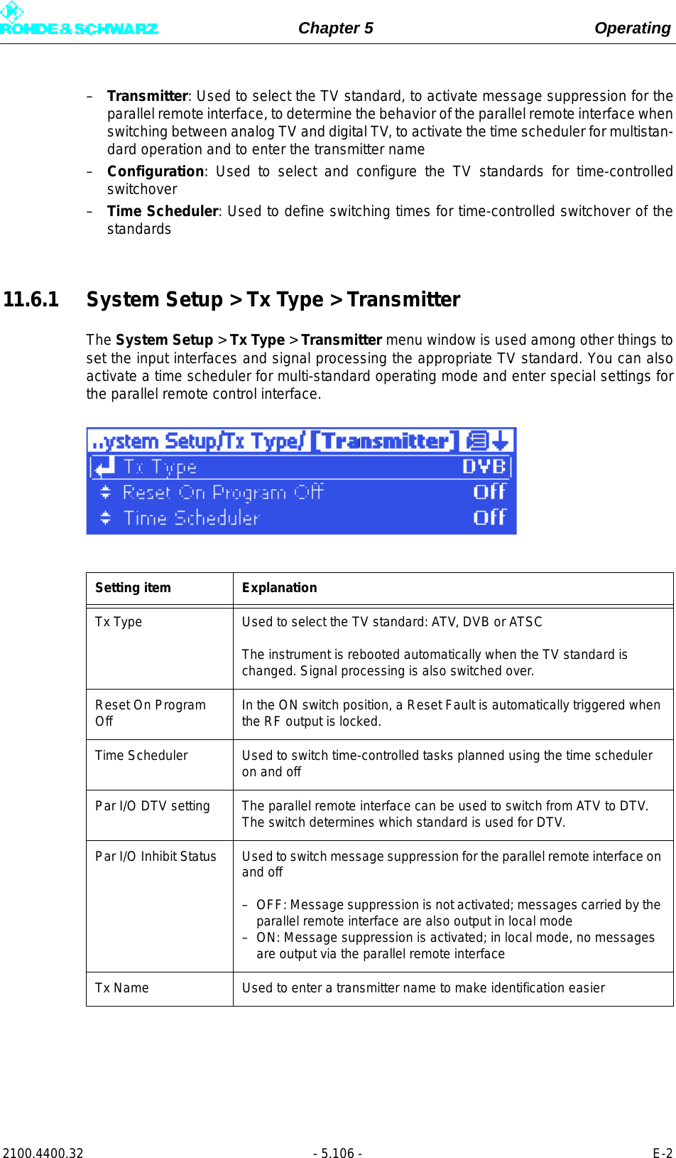 Page 224 of Rohde and Schwarz SLV8000 SLV8000 Low Power Transmitter User Manual 32 SLX8000 12 12 07 01 00