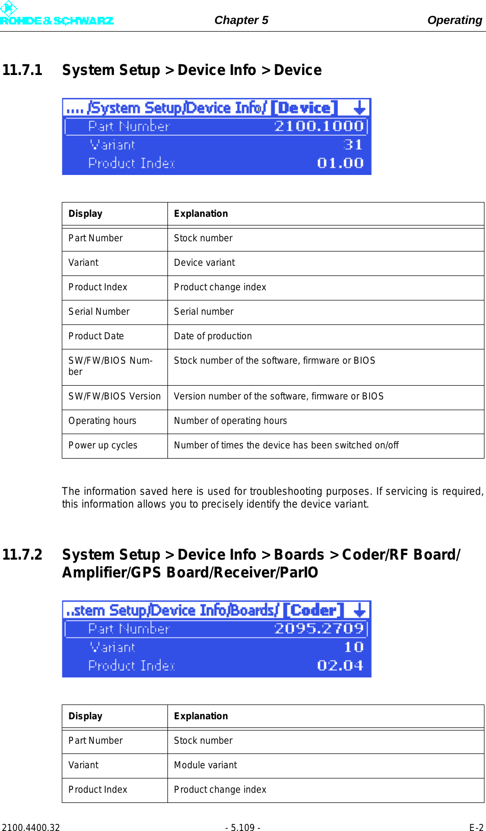 Page 227 of Rohde and Schwarz SLV8000 SLV8000 Low Power Transmitter User Manual 32 SLX8000 12 12 07 01 00