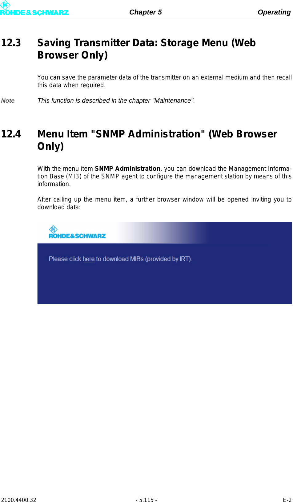 Page 233 of Rohde and Schwarz SLV8000 SLV8000 Low Power Transmitter User Manual 32 SLX8000 12 12 07 01 00