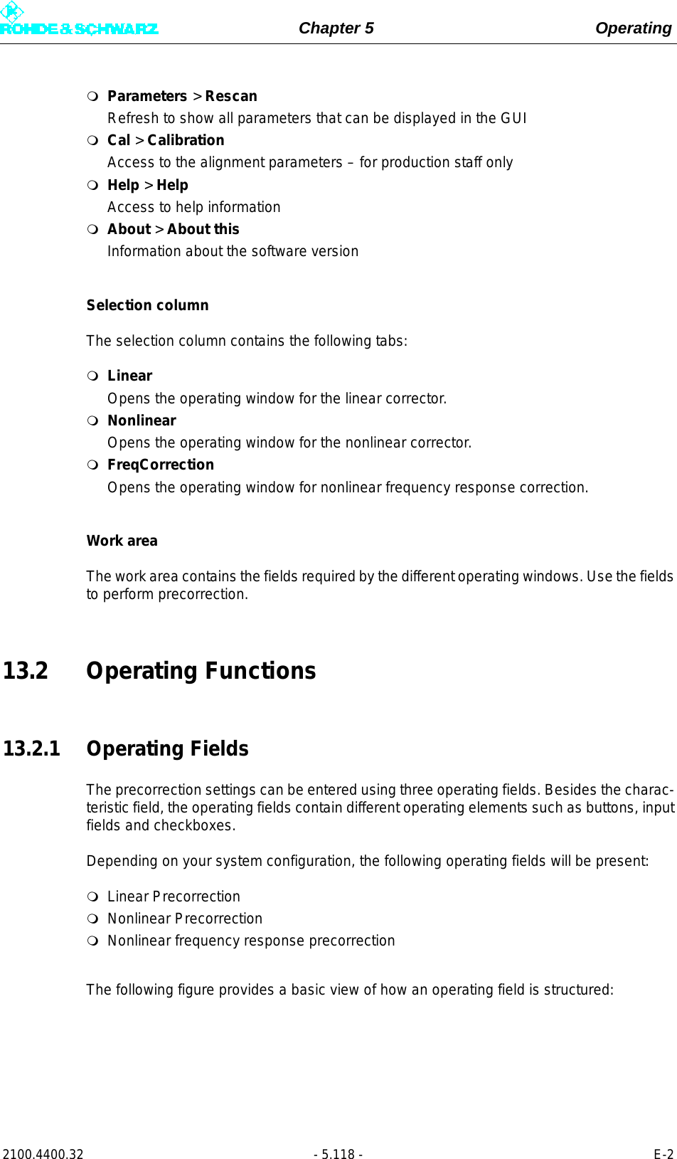 Page 236 of Rohde and Schwarz SLV8000 SLV8000 Low Power Transmitter User Manual 32 SLX8000 12 12 07 01 00