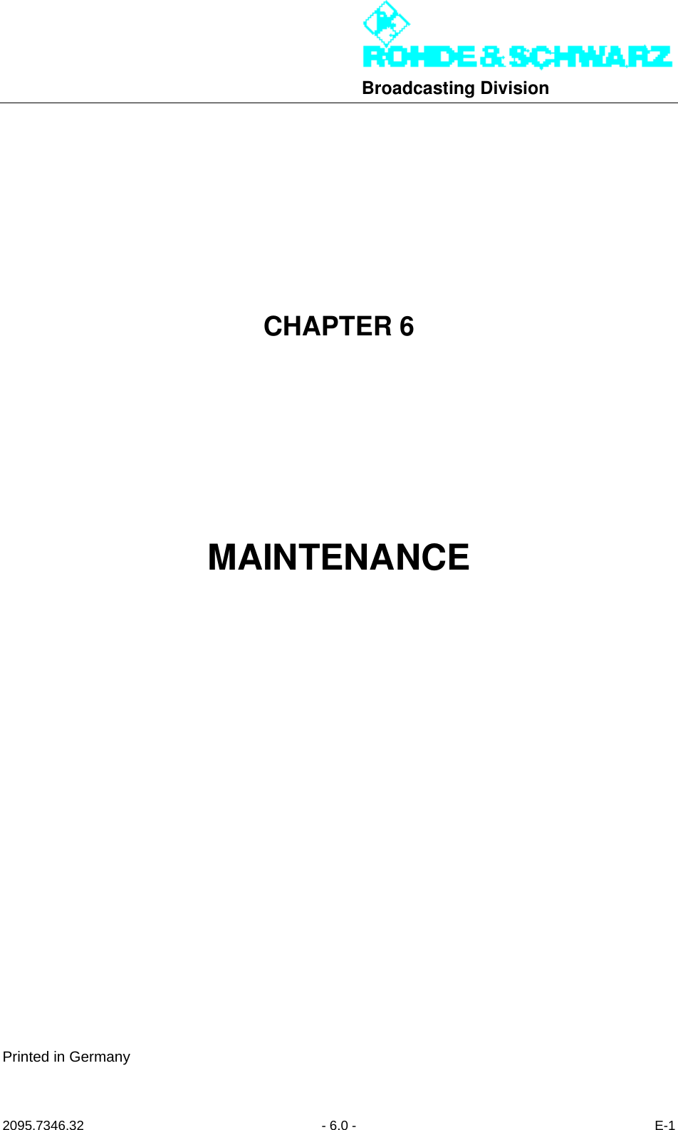 Page 249 of Rohde and Schwarz SLV8000 SLV8000 Low Power Transmitter User Manual 32 SLX8000 12 12 07 01 00