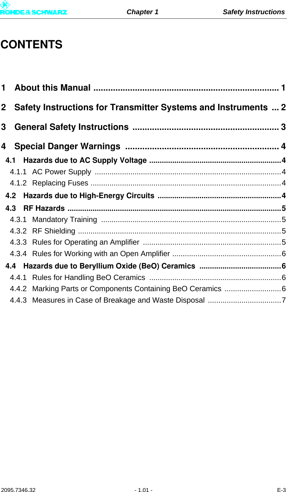 Page 25 of Rohde and Schwarz SLV8000 SLV8000 Low Power Transmitter User Manual 32 SLX8000 12 12 07 01 00