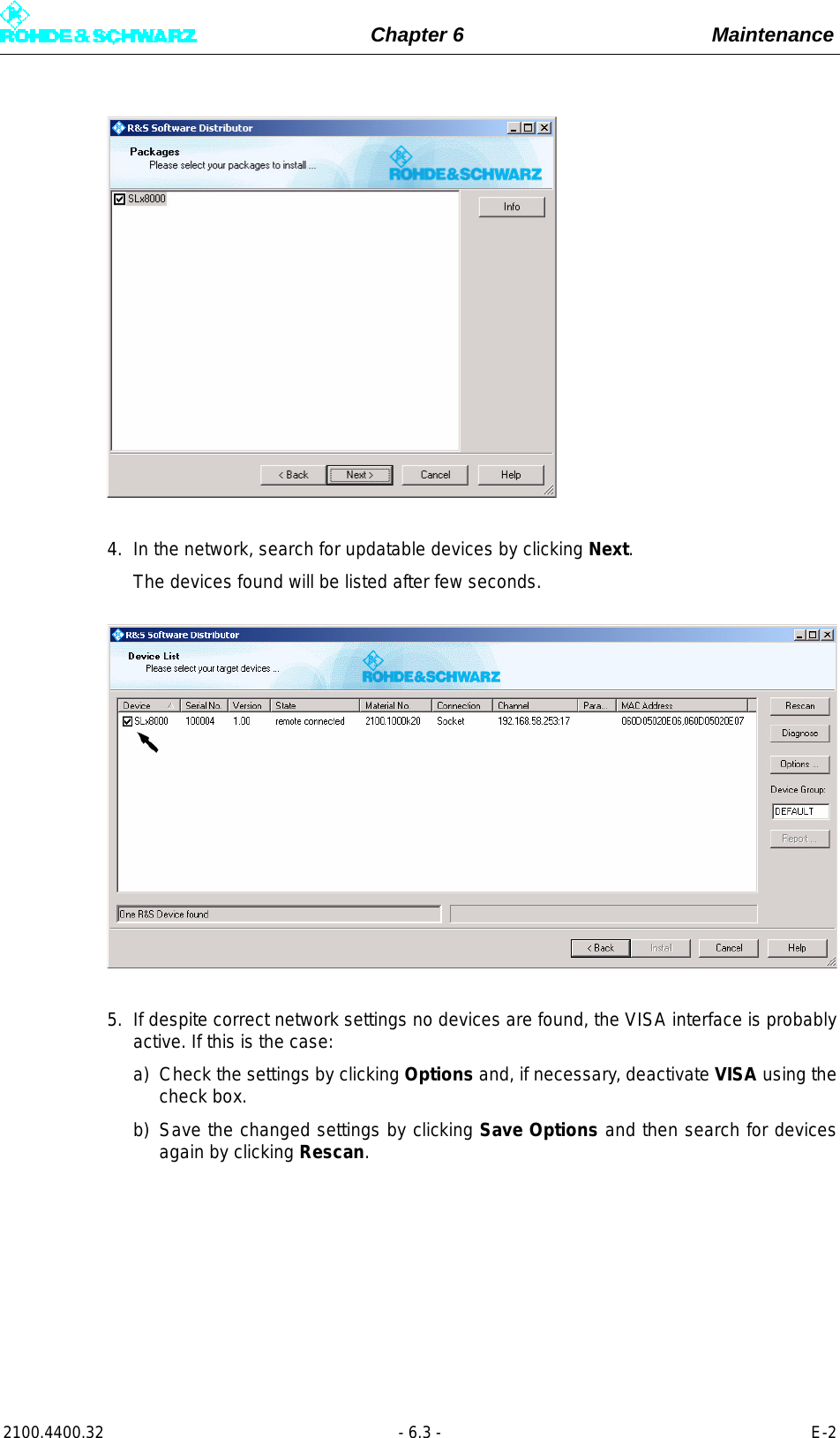 Page 255 of Rohde and Schwarz SLV8000 SLV8000 Low Power Transmitter User Manual 32 SLX8000 12 12 07 01 00