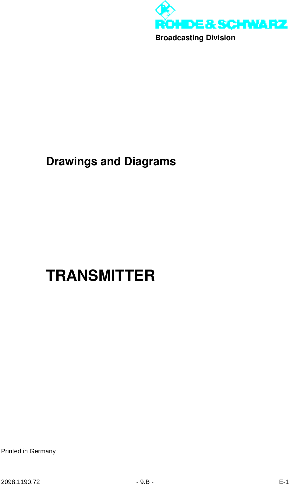 Page 302 of Rohde and Schwarz SLV8000 SLV8000 Low Power Transmitter User Manual 32 SLX8000 12 12 07 01 00